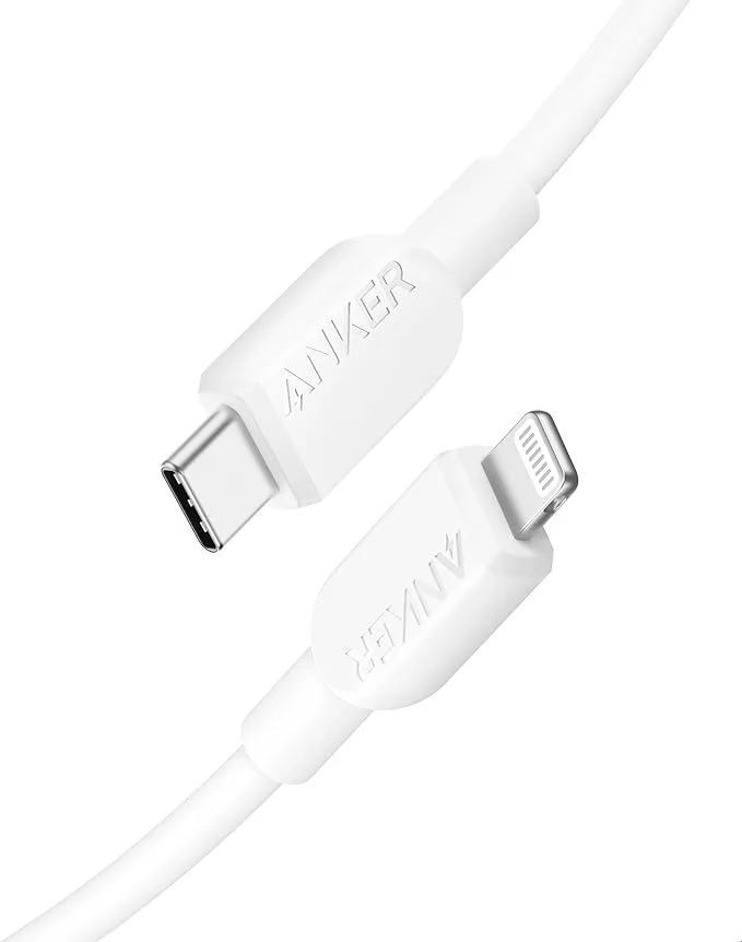 Anker Cabo USB-C para Lightning (0,9 m, Branco), Certificado MFi para iPhone Série 14/13/12/11 e mais (Carregador Não Incluído)
