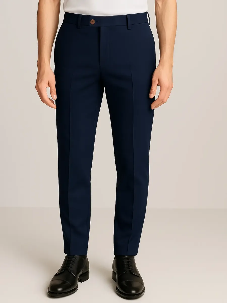 Calça Social Alfaiataria Masculina Malha Elastano Stretch