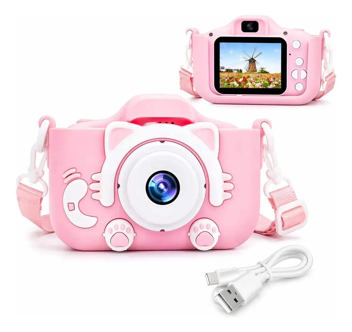 Kit Câmera Mini Digital Fotografica Infantil 48mp 1080p Zoom