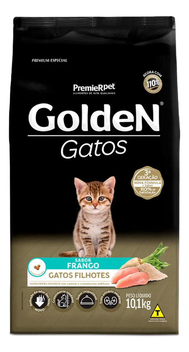 Ração Seca Premier Golden Gato Filhote Frango 10.1kg