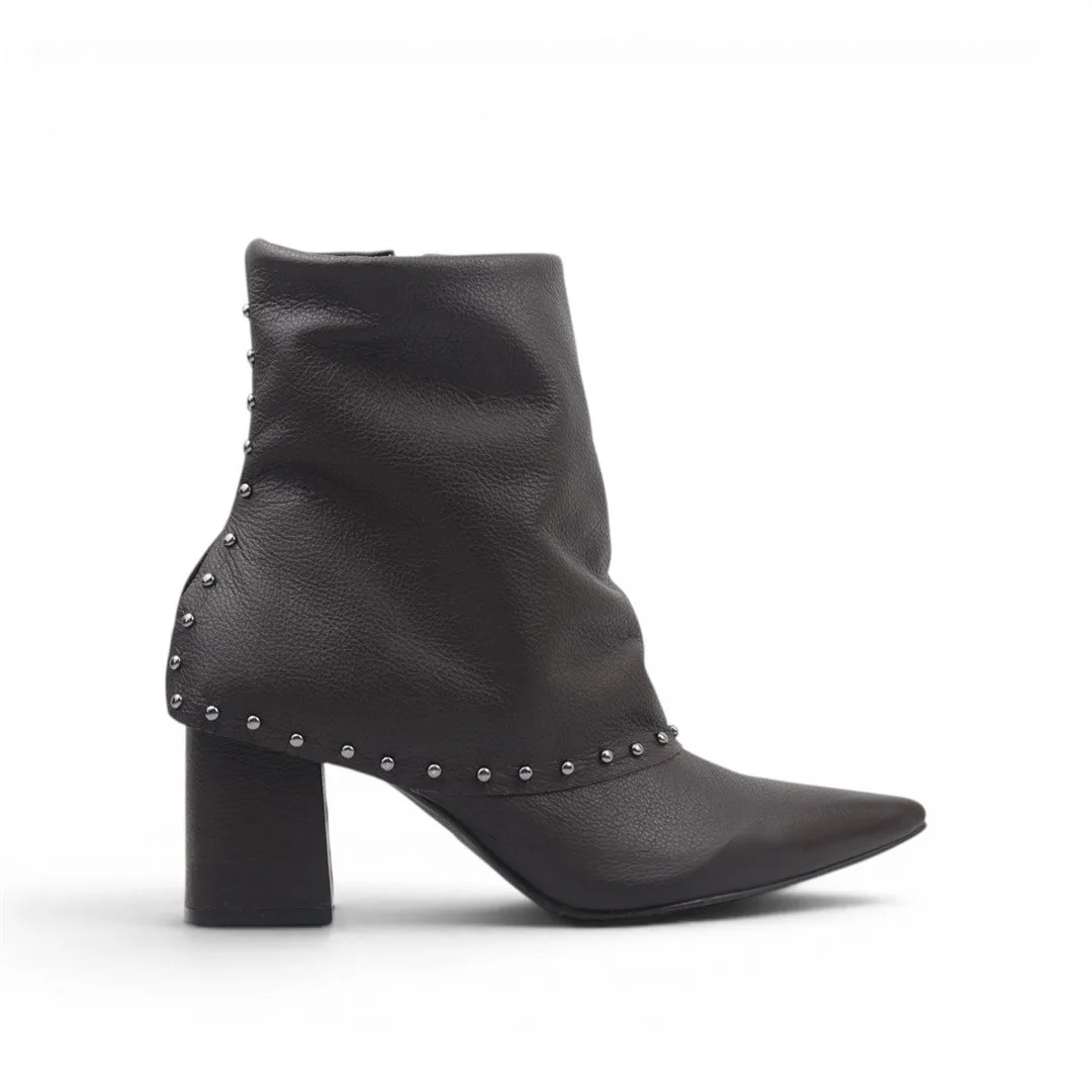 Bota Cano Baixo Couro Polaina
