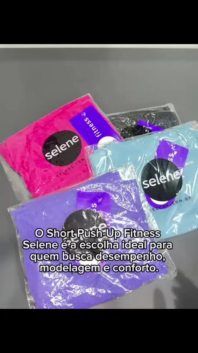 Short Selene Push Up Sem Transparência Levanta Bumbum Treino