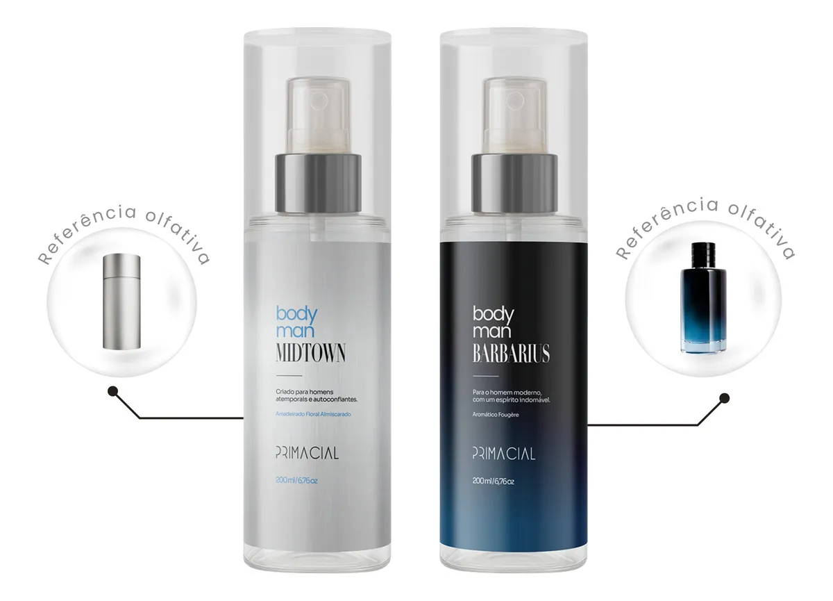 Kit Body Splash Masculino Barbarius E Midtown 200ml by Primacial