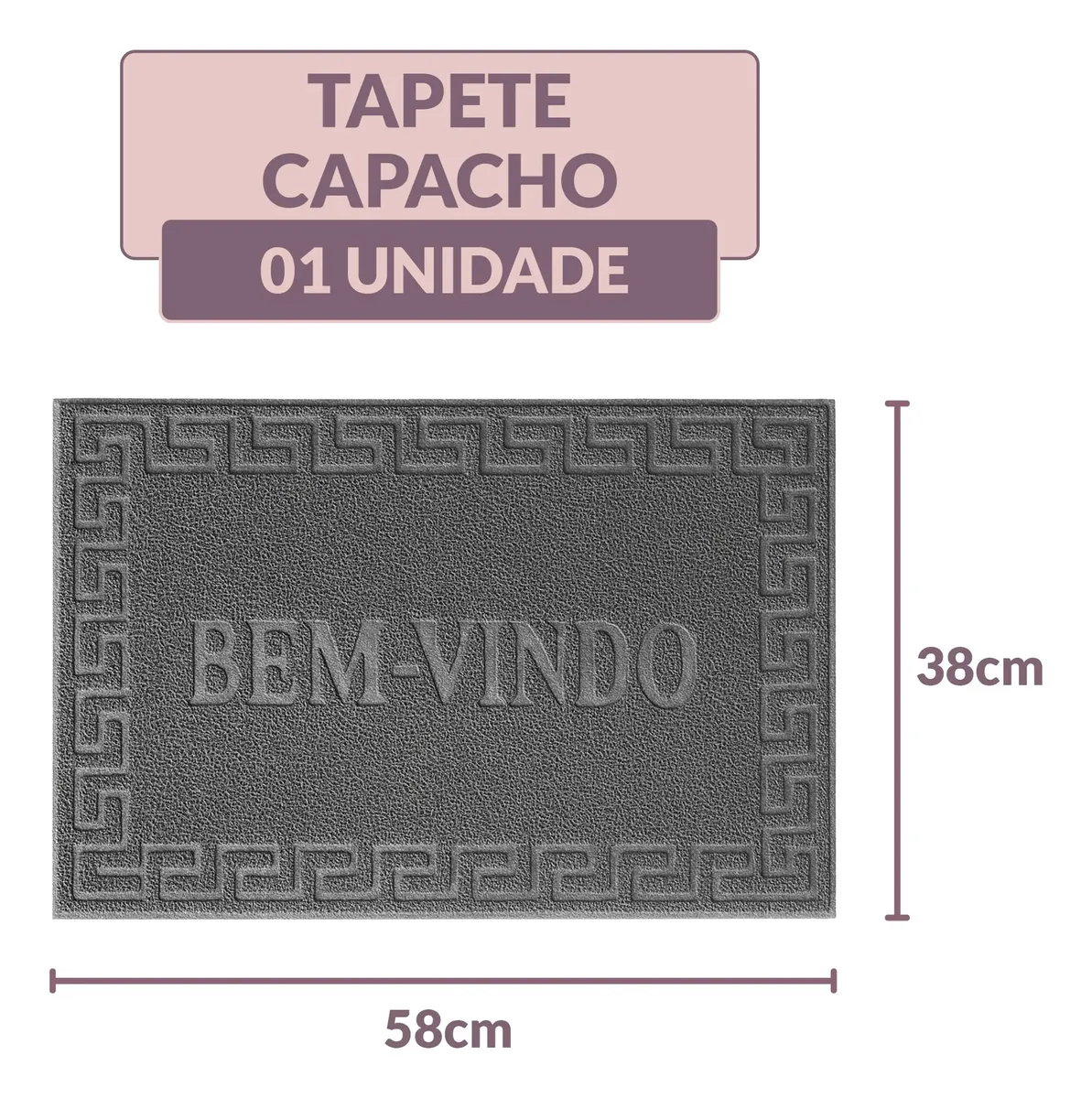 Tapete Capacho Antiderrapante 40x60cm Vinílico Porta Entrada