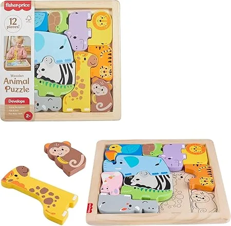 Fisher-Price Brinquedo para Bebês Amigos Animaizinhos de Madeira para crianças a partir de 2 anos