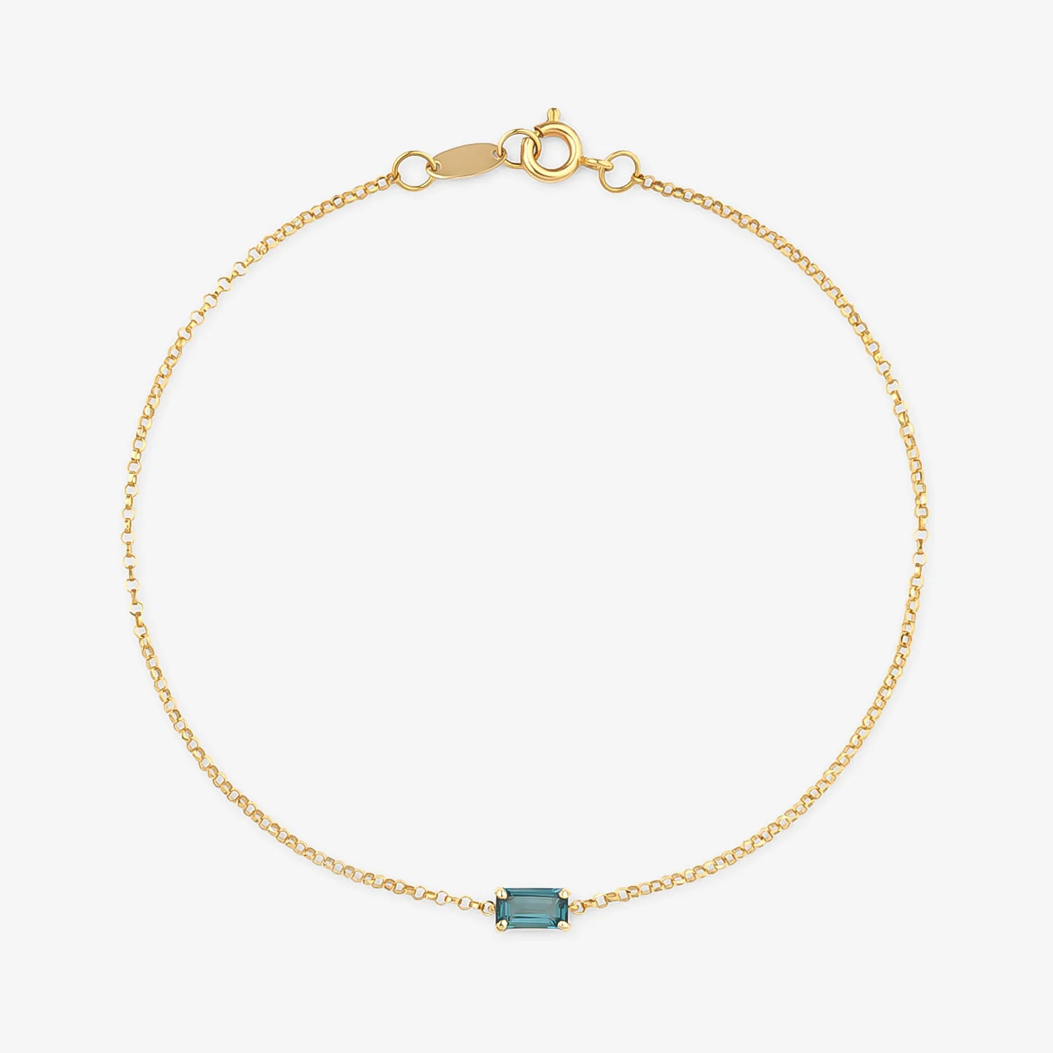 Pulseira Retangular Summer em Ouro Amarelo 18K com Topázio London - 18 cm