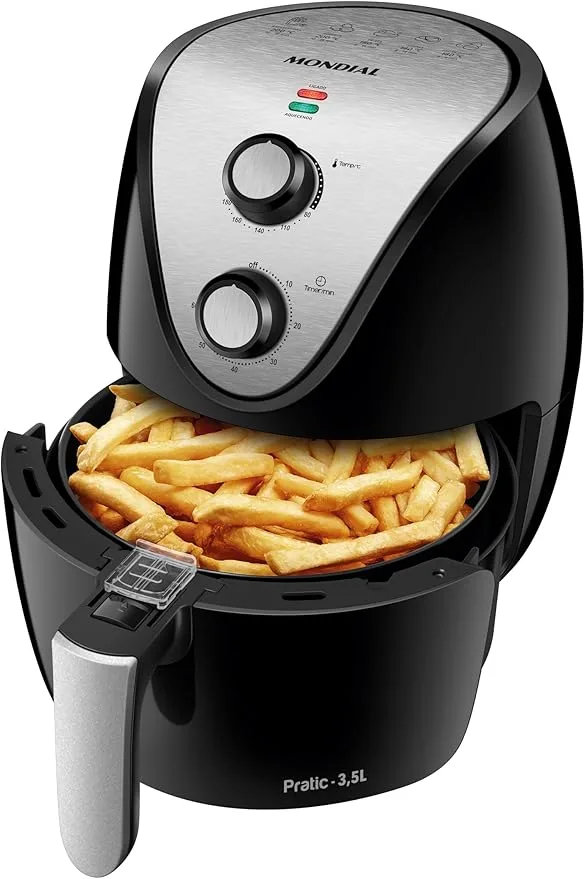MONDIAL Fritadeira Sem Óleo Air Fryer 3,5L, Preto/Inox, 1500W, 110V - AF-30 I