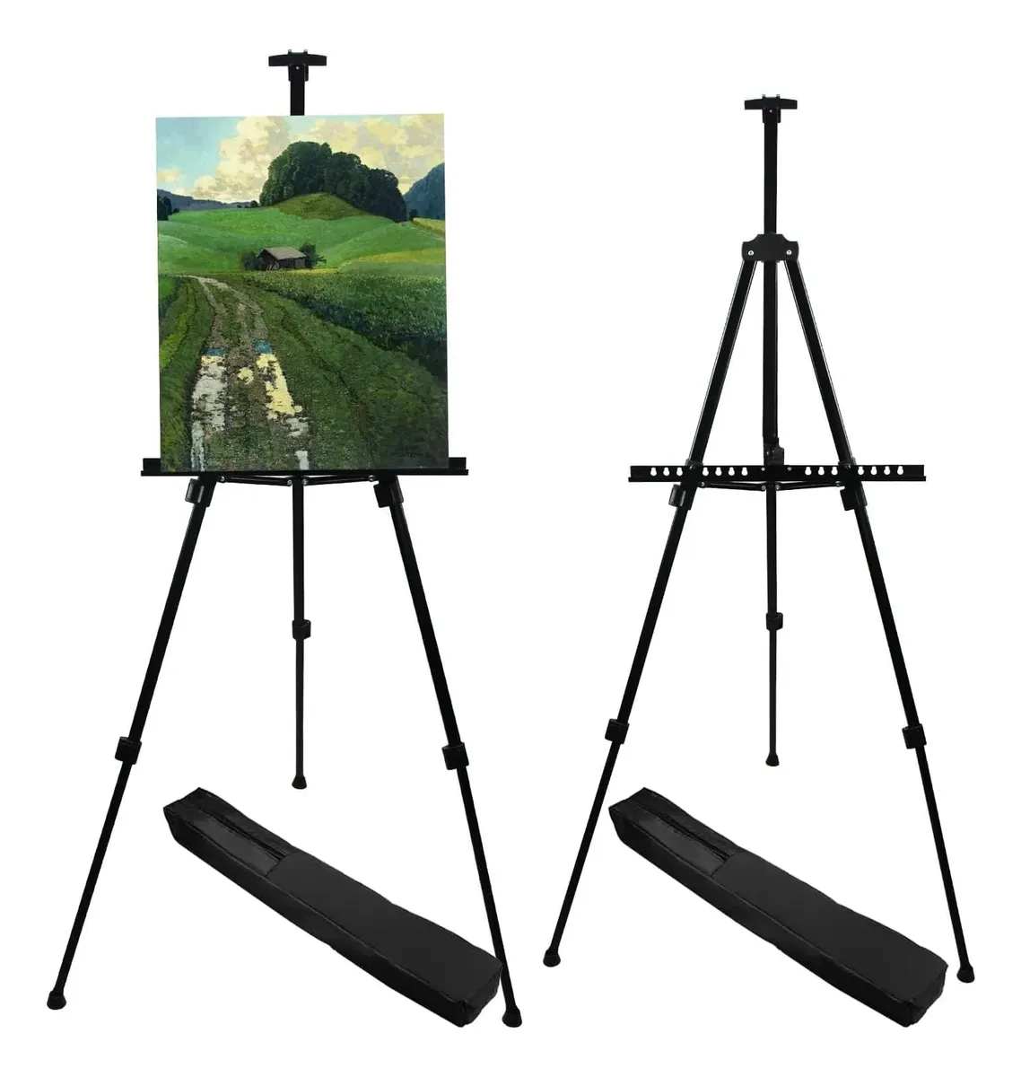 Cavalete Pintura Quadro Telescópico Grande 1,6m Tela 45/85cm Preto