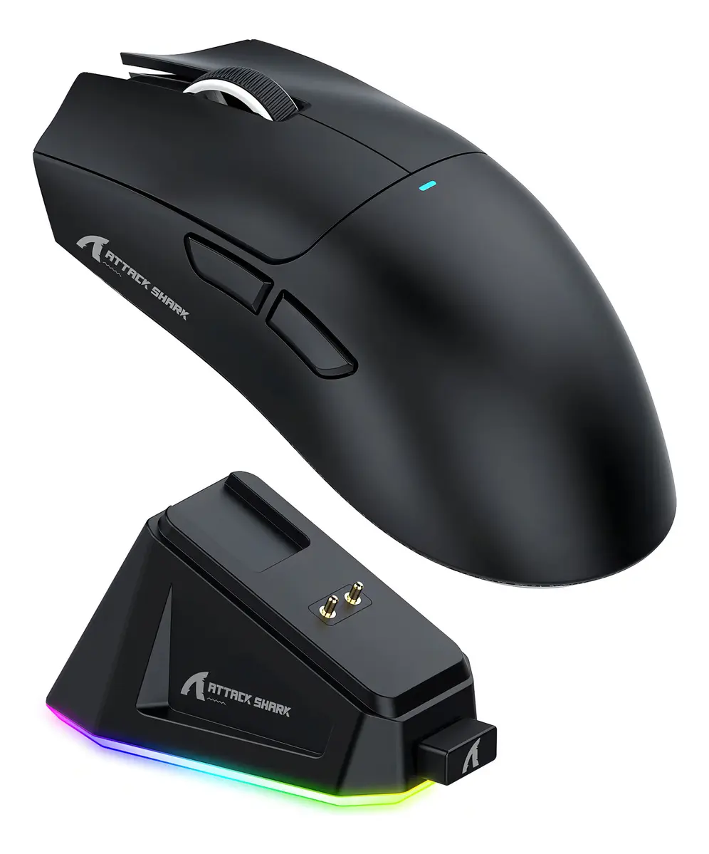 Mouse Gamer Attack Shark X11 22000dpi Sem Fio Usb Bluetooth Preto