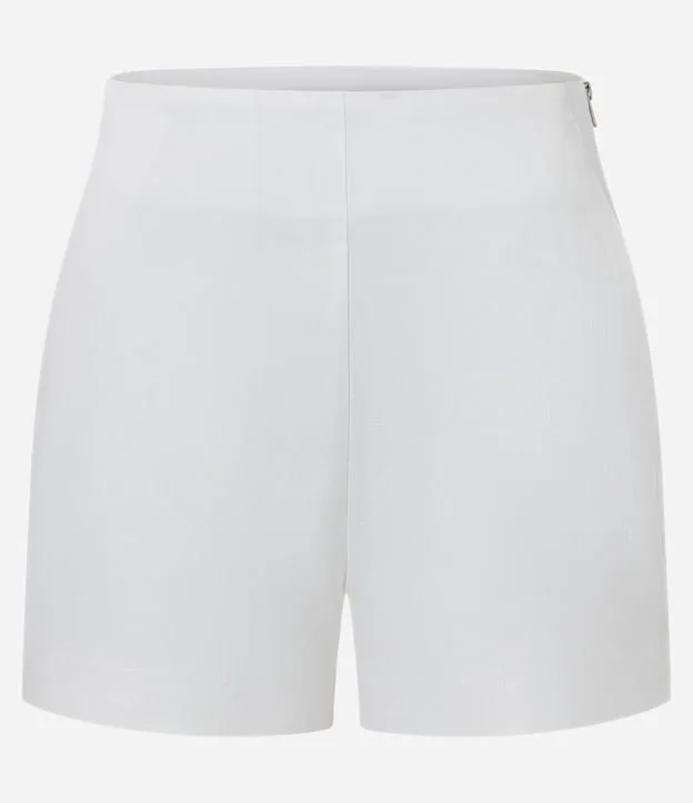 Short Curto em Bengaline com Zíper na Lateral