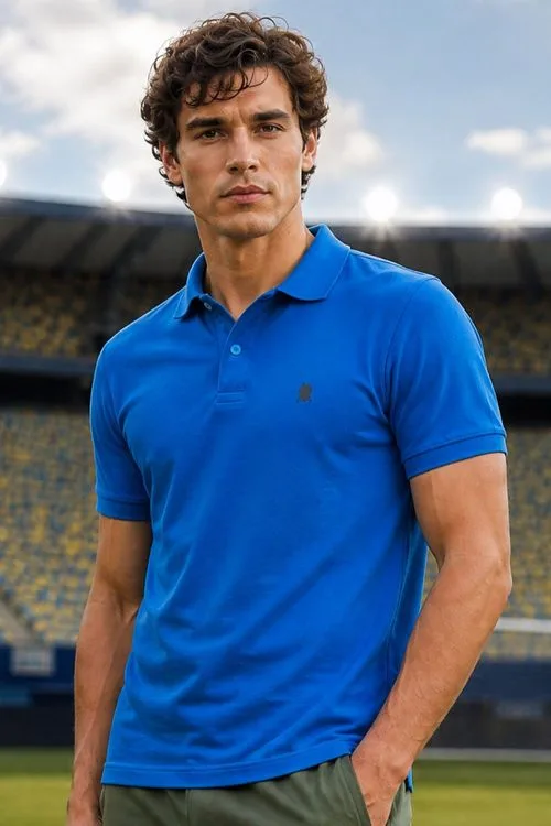 Polo Piquet Com Botão Masculina Polo Wear Royal