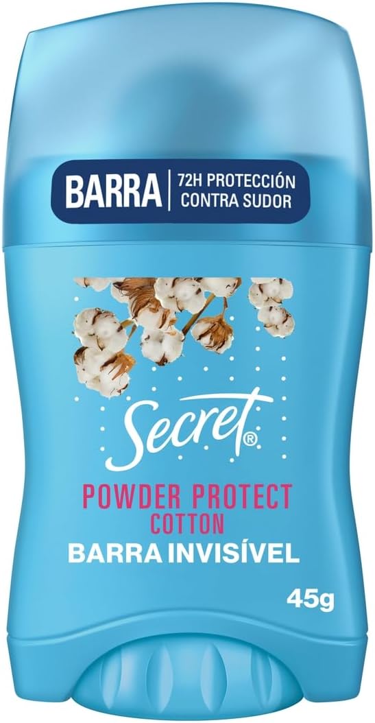 Secret Desodorante Antitranspirante em Barra Invisível Proteção de Algodão 45g