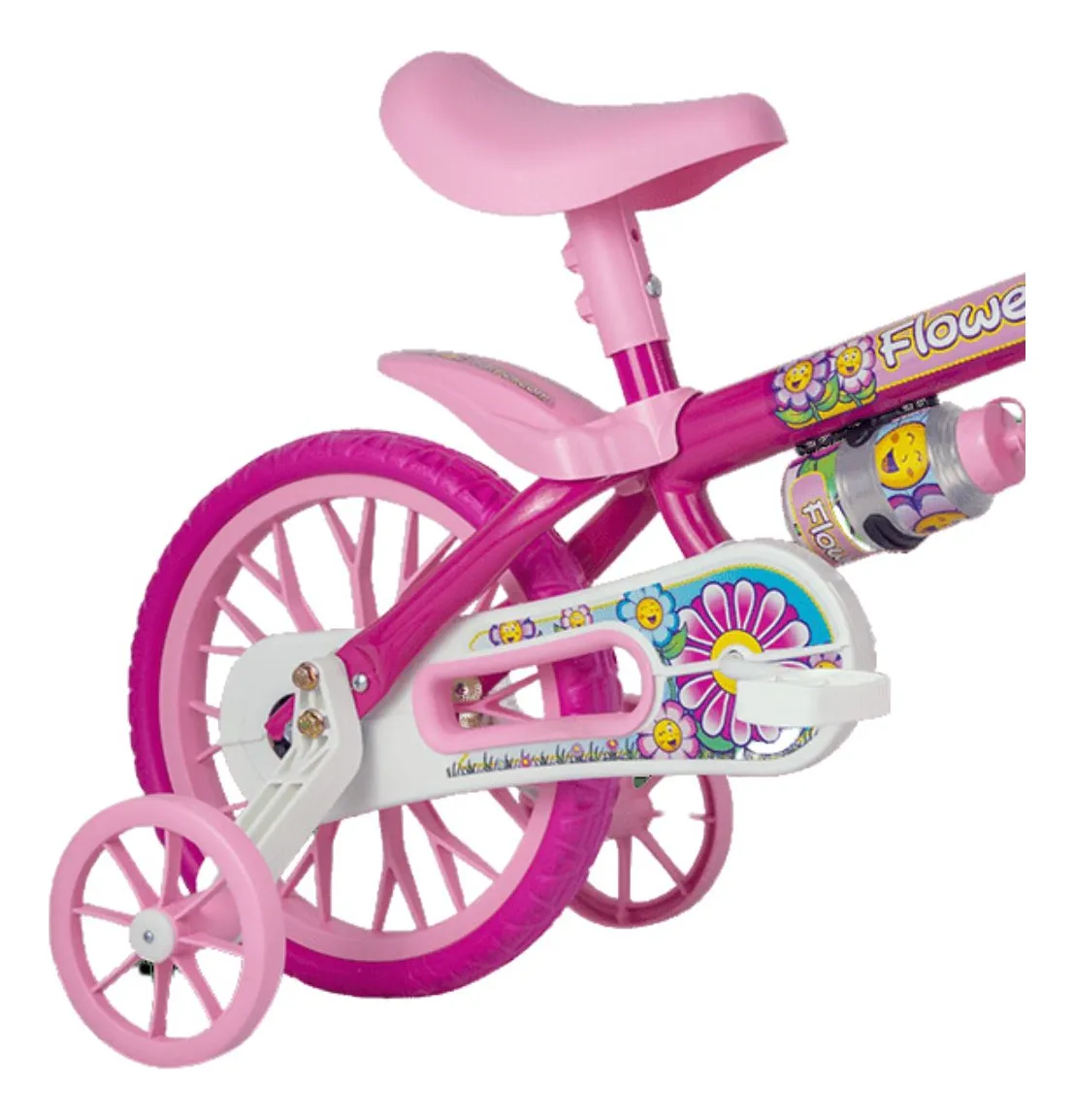 Bicicleta Rosa Nathor Flower Infantil Aro 12 Menina Cestinha