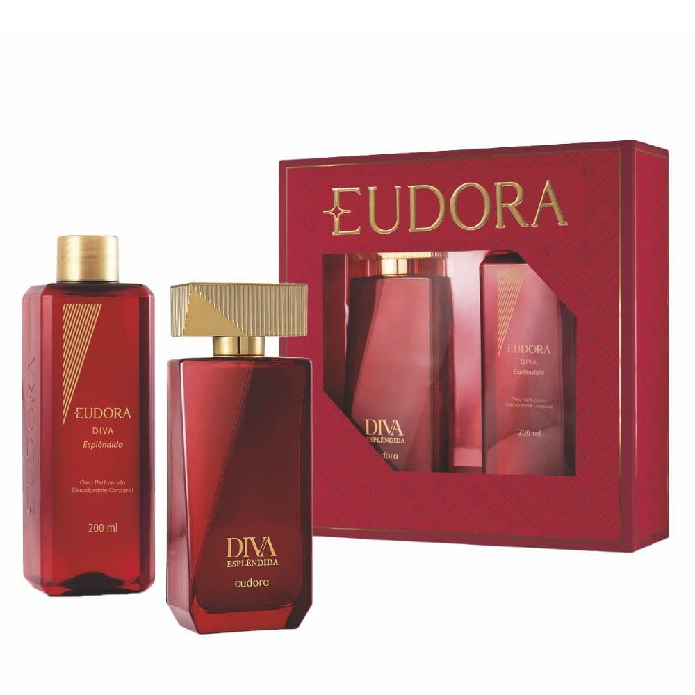 Kit Eudora Diva Esplêndida Perfume Feminino Deo Colônia 100ml + Óleo Corporal 200ml