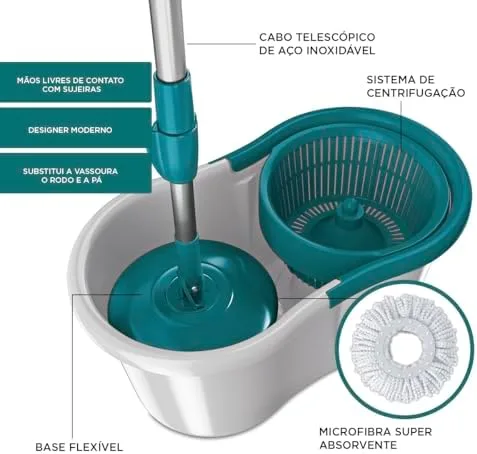 Flash Limp - Mop Giratório Fit 3 em 1 - MOP9379