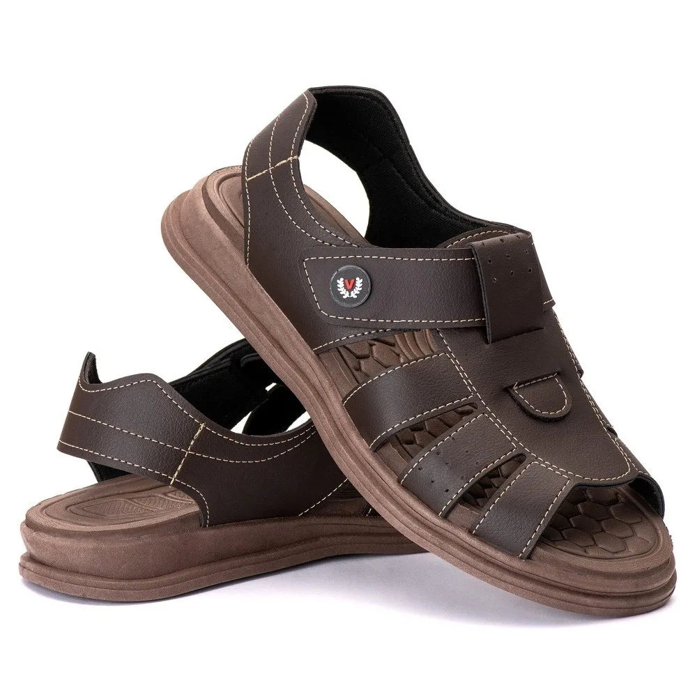 Sandália Masculina Casual Conforto Premium Café