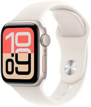 Apple Watch SE 3 GPS, Caixa em alumínio luz das estrelas de 40 mm com Bracelete desportiva luz das estrelas - P/M