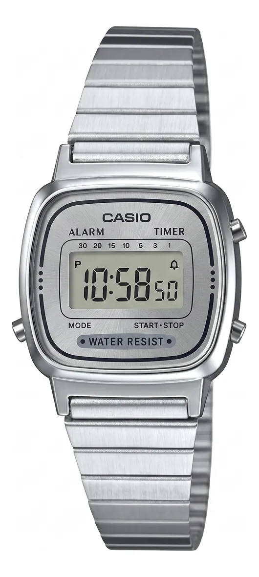 Relógio Feminino Casio Vintage Mini Ícone Retrô Prata