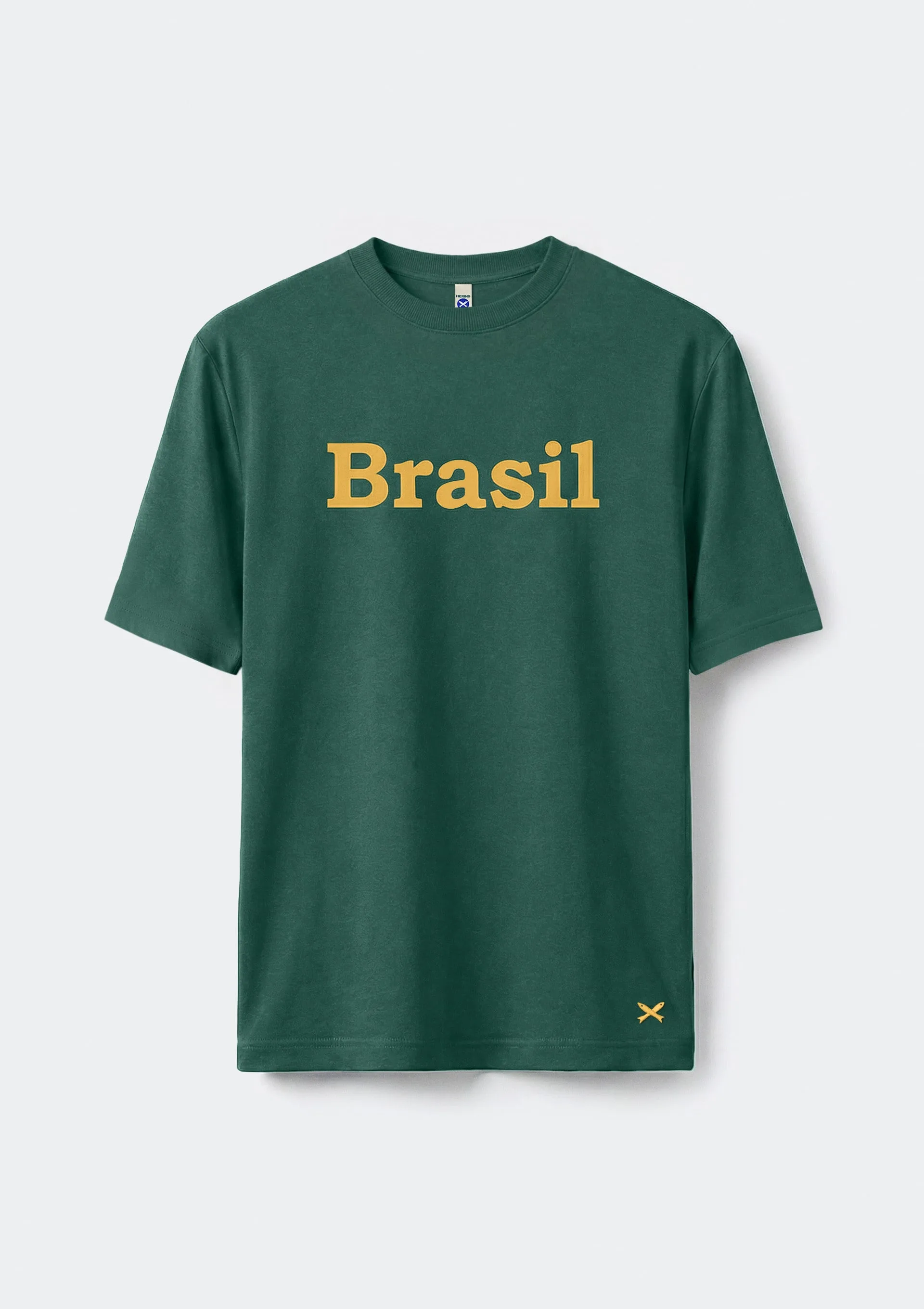 Camiseta Masculina Com Estampa Drop Brasil - Verde