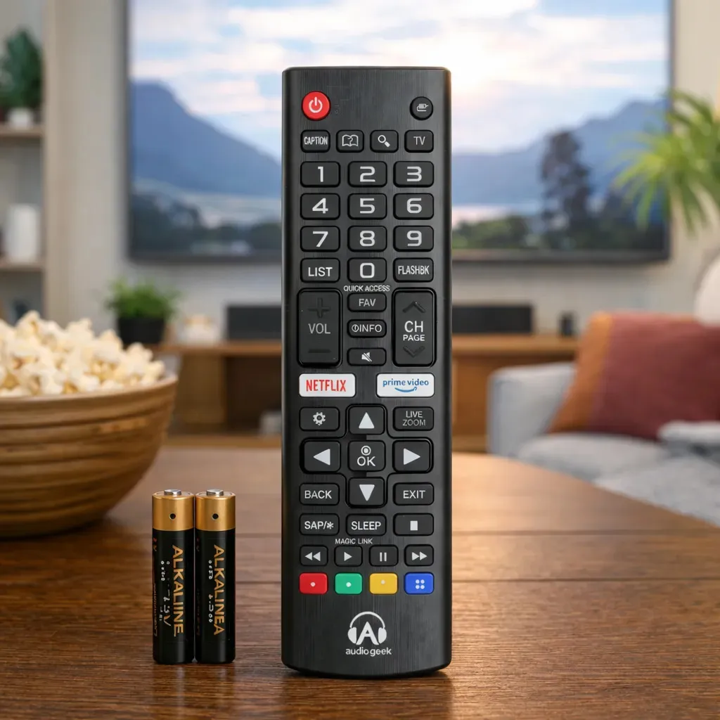 Controle Remoto Para Smart Tv LG + 2 Pilhas Com Teclas Netflix E Prime Video Audiogeek