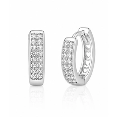 Brinco de Argola Click com Zircônias Cristal M