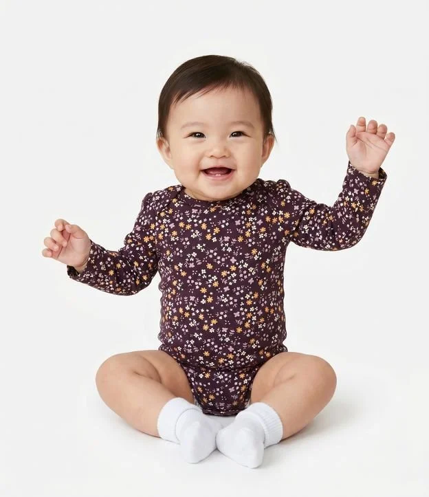 Body Infantil com Estampa Floral Liberty – Tam 0 a 18 Meses