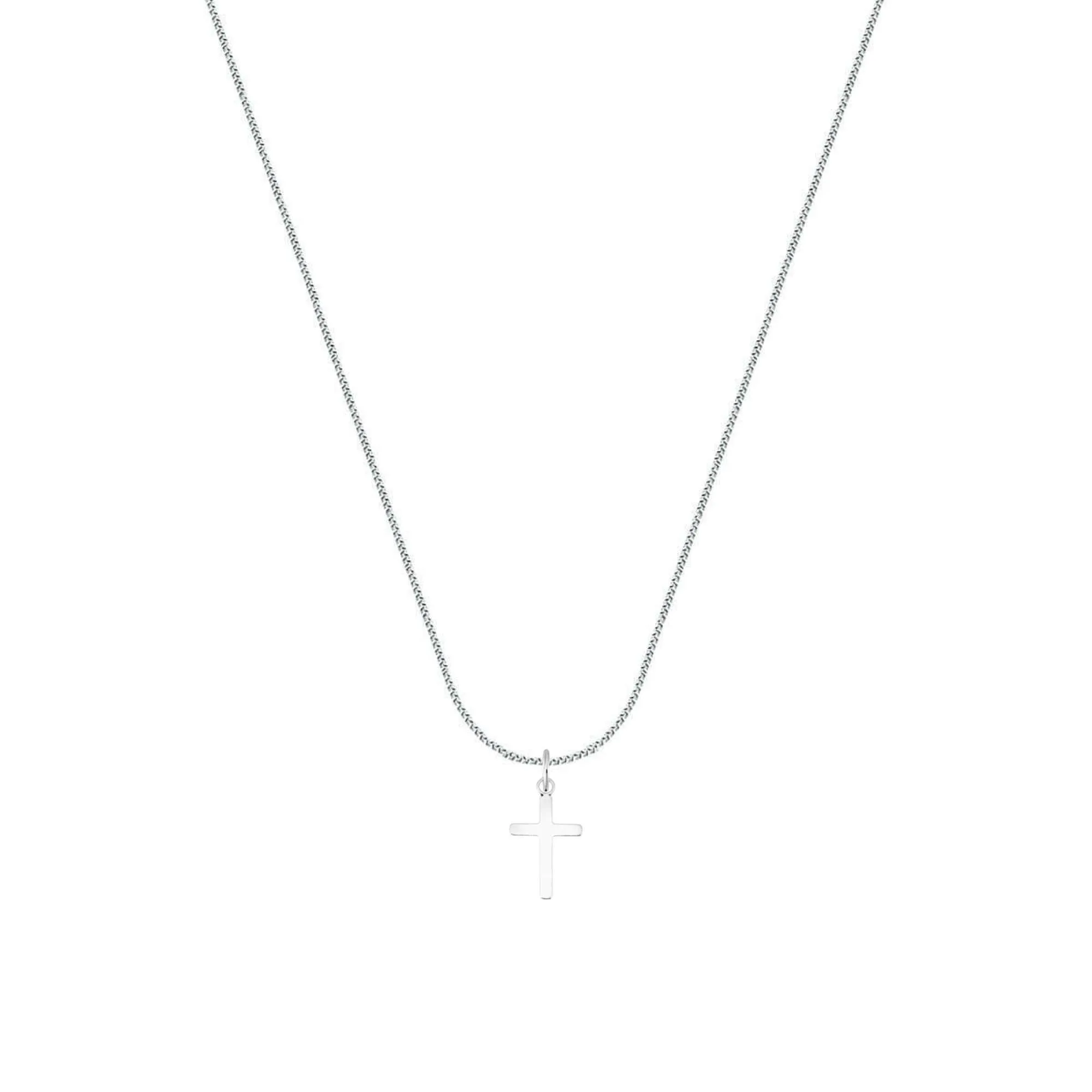 Colar Prata 925 Crucifixo Liso