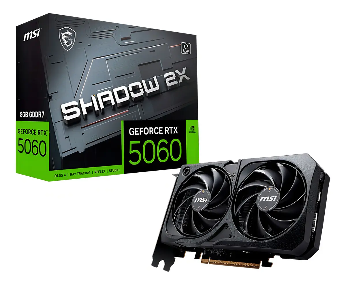 Placa De Vídeo Msi Rtx 5060 8gb Gddr7 128 Bits Shadow 2x Oc