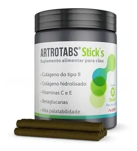 Artrotabs Super Artro Stick 30 Bastões Suplemento Articular Para Cães