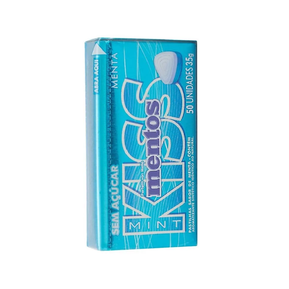 Bala Mentos Kiss mint 50 unidades