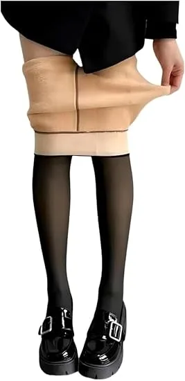 Meia Calça Termica Veludo Preta Translúcida Tamanho Único 36 Ao 44 Confortável Resistente Forrada Para Frio Extremo Inverno Feminina Casual