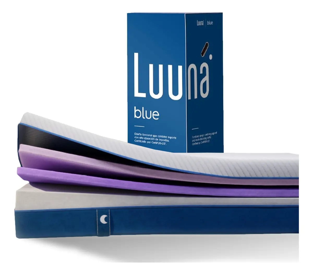 Colchão Casal Luuna Blue, Espuma 21 Cm Com Bloqueio De Movimento, 10 Anos De Garantia Branco