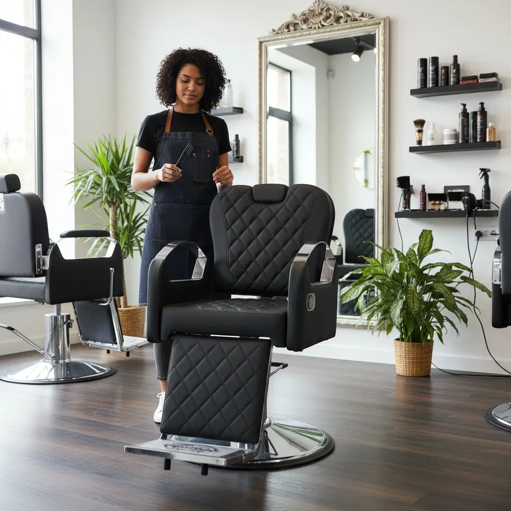 Cadeira Barbearia Reclinável Urano Hidráulica Pronta Entrega
