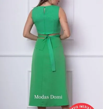 Modas Domi Conjunto Feminino Alfaiataria Cropped e Saia 132