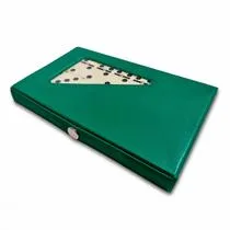 Dominó Profissional com Estojo e 28 Peças em Resina para Jogos de Mesa