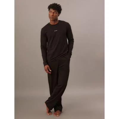 Pijama Masculino Manga Longa e Calça Pima Cotton - Preto