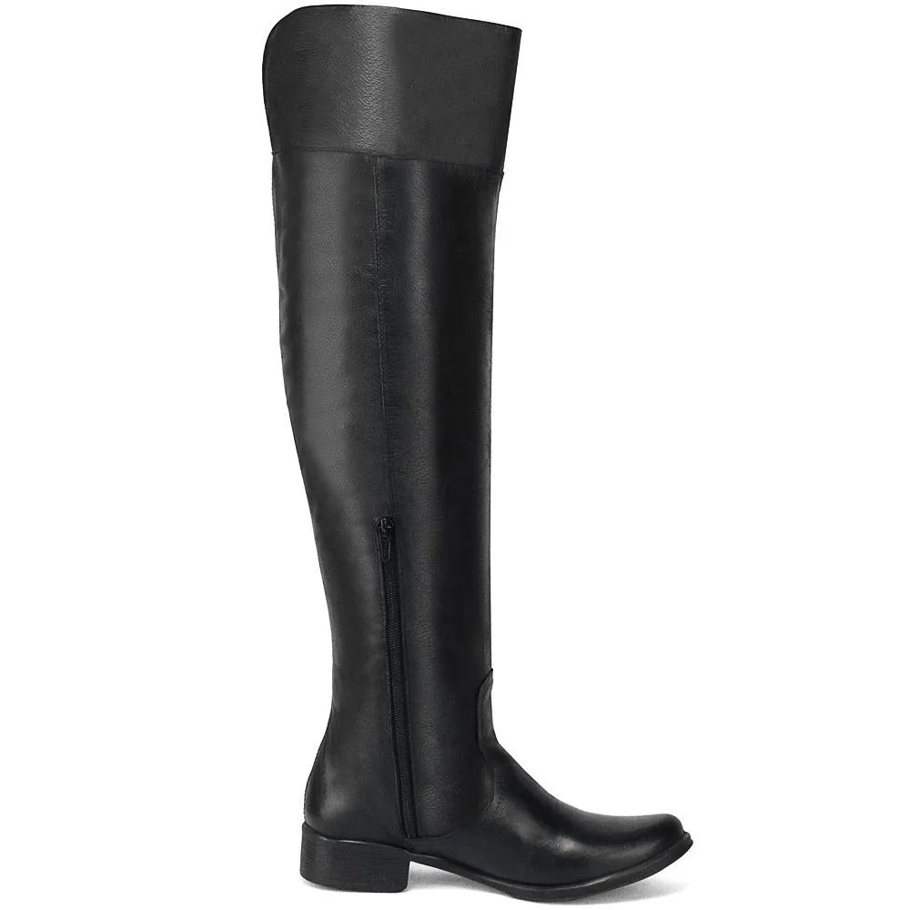 Bota Feminina Over The Knee Cano Longo em Couro