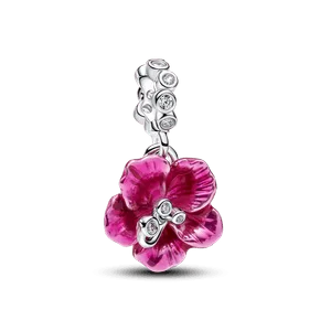 Charm Prata Pendente Flor De Hibisco