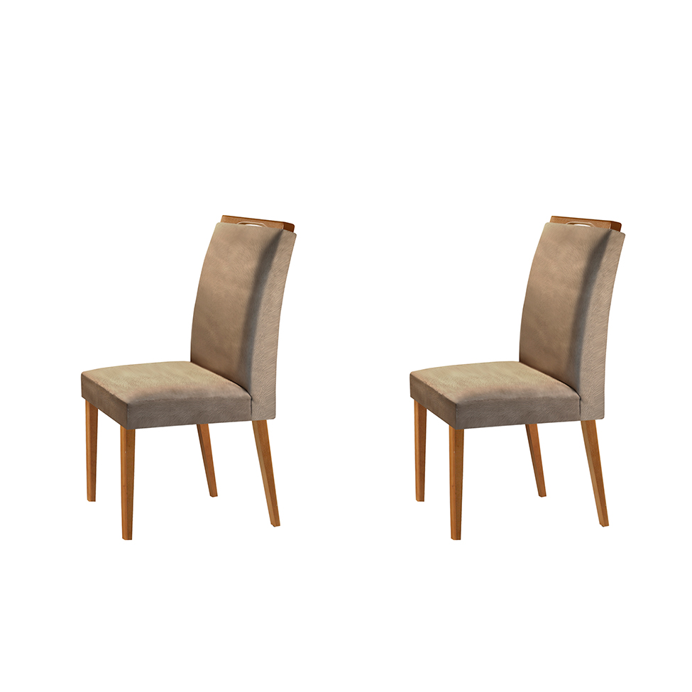 Conjunto com 2 Cadeiras de Jantar Olivia I Capuccino