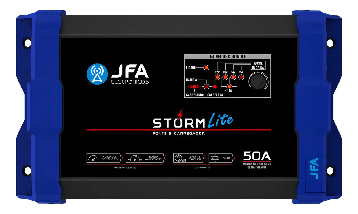 Fonte Carregador Jfa Storm Lite 50a 1050w Bivolt Smart Cooler Azul