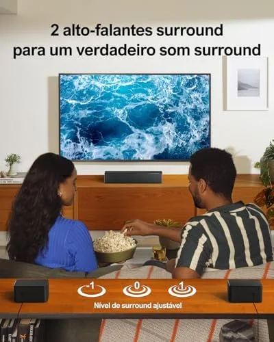 ULTIMEA Soundbar 5.1 Canais com Dolby Atmos, Sistema Home Theater Surround de 410W para TV, Barra de Som com Subwoofer, Surround e Graves Ajustáveis, Controle por Aplicativo, Poseidon D60
