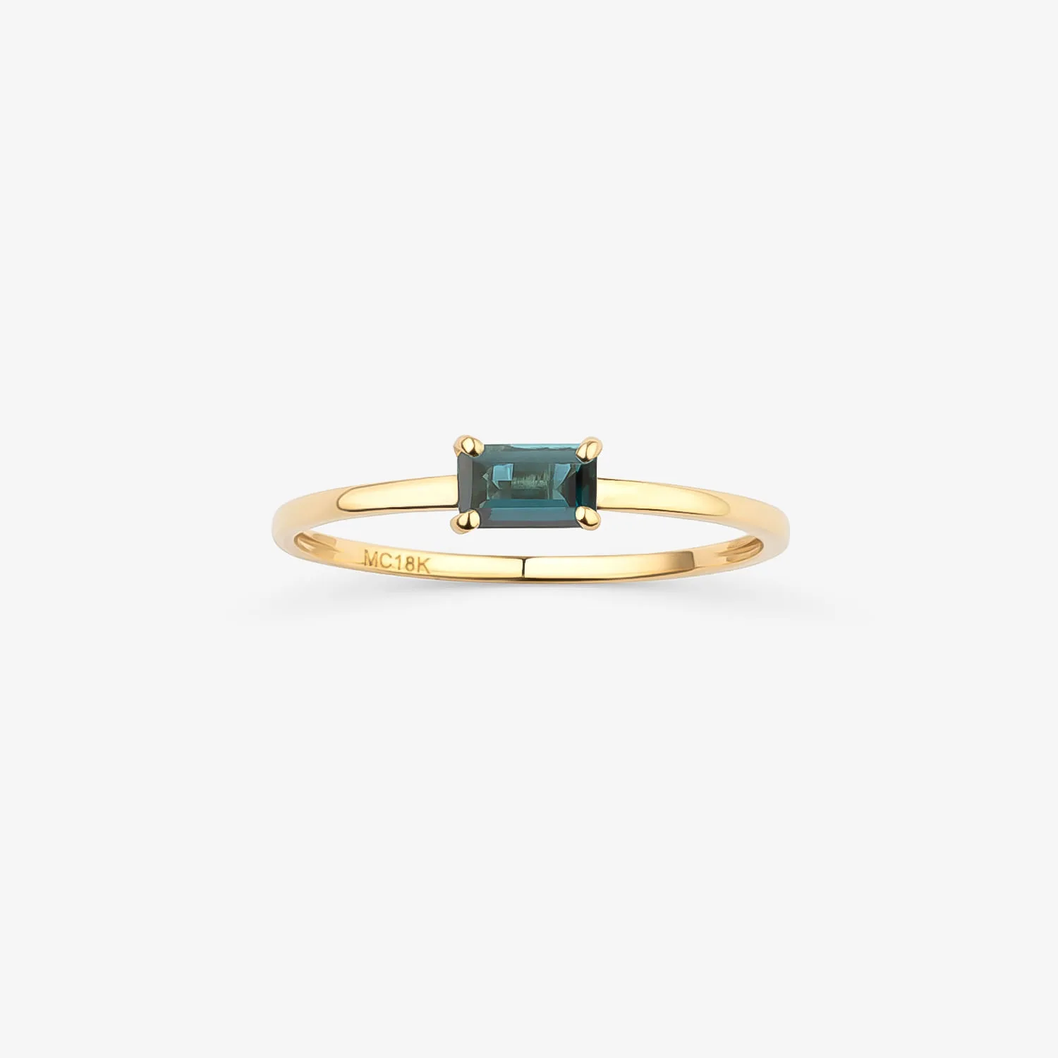 Anel Retangular Summer em Ouro Amarelo 18K com Topázio London