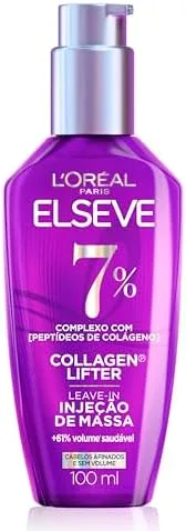 Elseve Collagen Lifter Leave-in Sérum Capilar Para Cabelos Finos Injeção de Massa com Peptídeos de Colágeno Aumenta o Volume em 61% e Encorpa os Fios por 72h 100ml