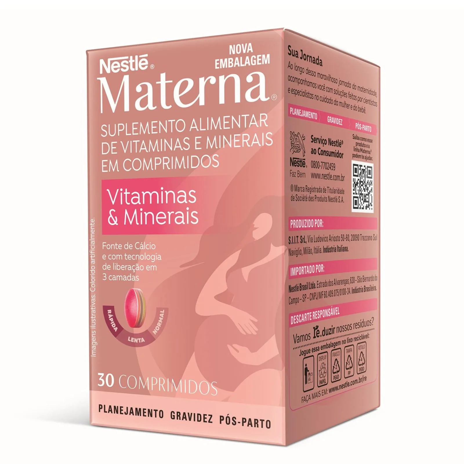 Suplemento alimentar Materna Vitaminas & Minerais 30 Comprimidos