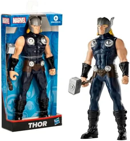 Marvel, Action Figure, Thor, Cinza, Mighty Hero Series - Brinquedo de Herói com 24 cm, Articulado - A partir de 4 Anos