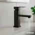 Torneira para Banheiro Lavabo Bica Baixa Bancada Quadrada Inox e ABS Preta Fosca Beltempo