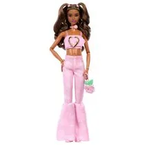 Boneca Articulada - Barbie - Fashionista Deluxe Style - Com Vestido Rosa Com Estrelas - Mattel
