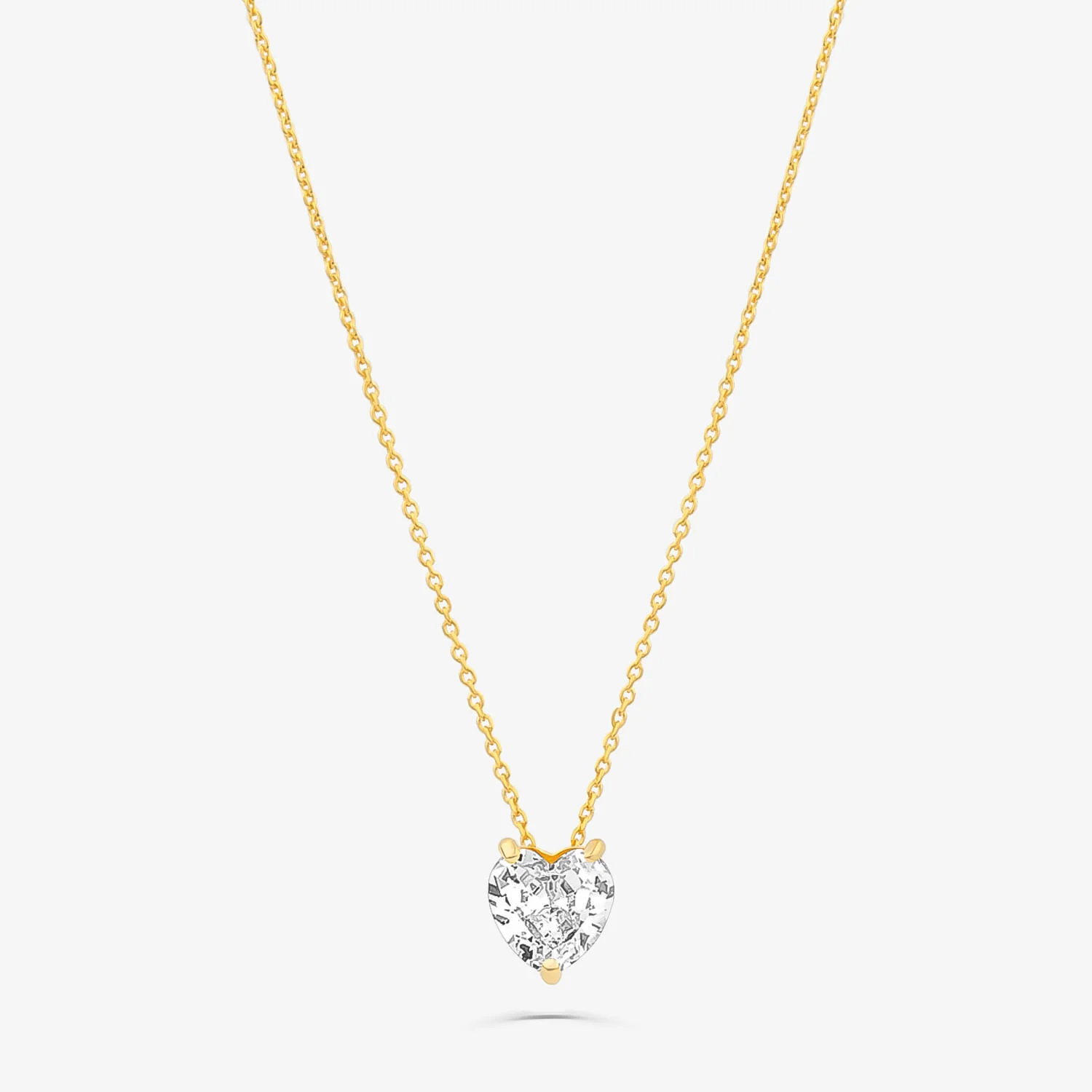 Colar Coração em Prata 925 com Banho de Ouro Amarelo 18k