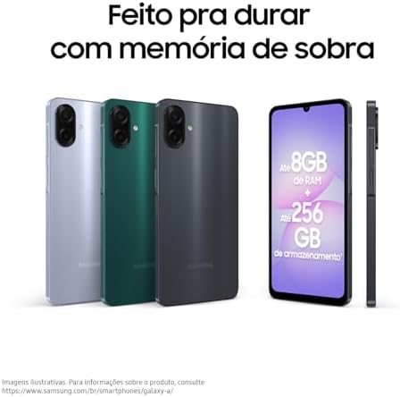 Celular Samsung Galaxy A07 256GB, 8GB, Câm. 50MP, Tela 6.7"- Verde