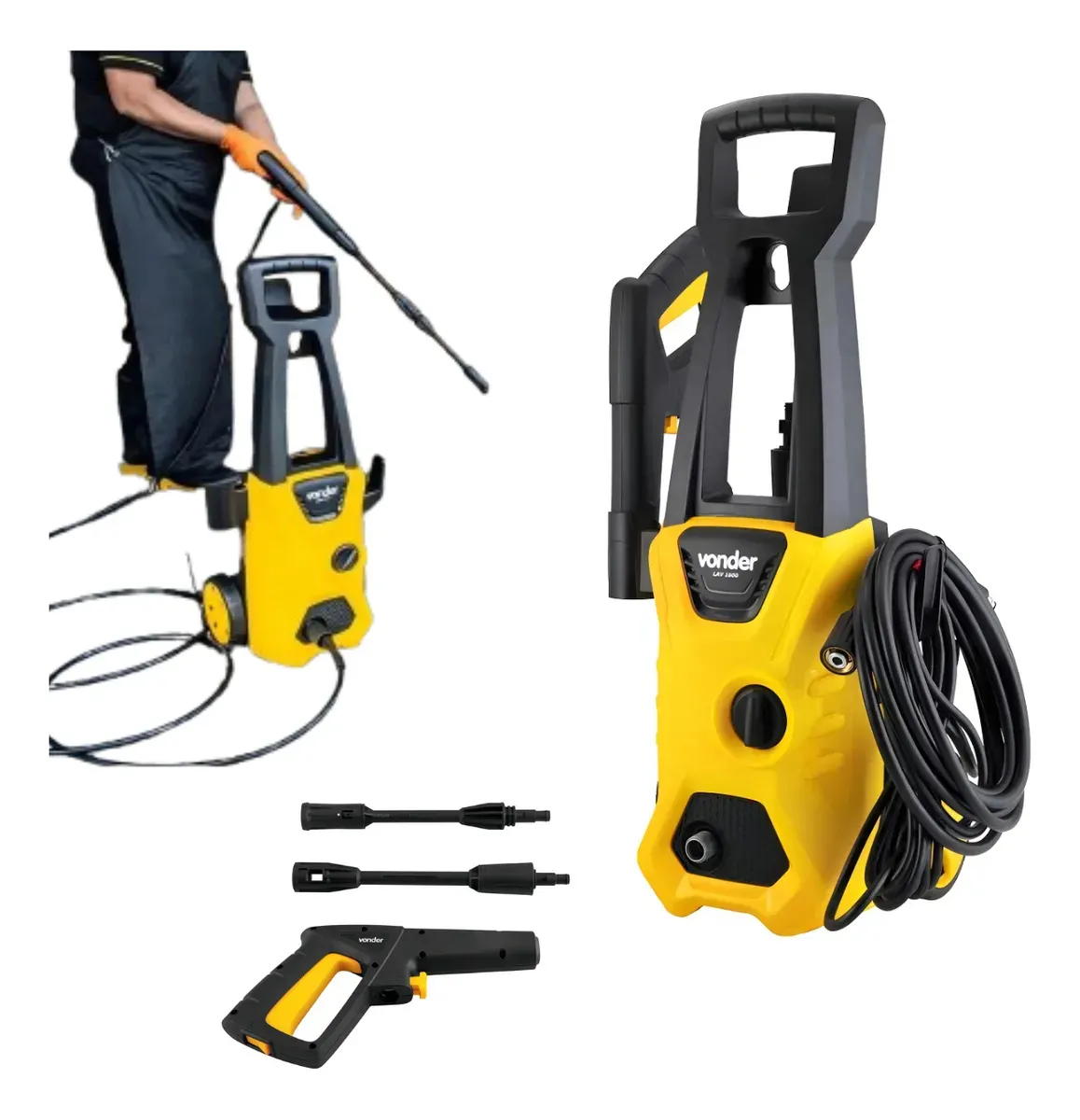 Lavadora De Alta Pressão Vonder 1400w Lav 1600 Amarelo 127 V 127v 60hz